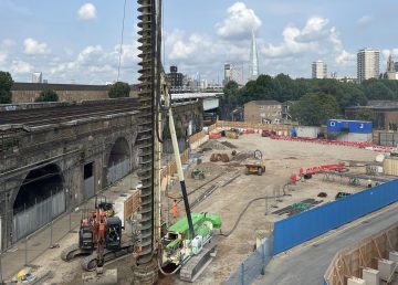 Bicuit factory drummond road bermondsey cfa piling GMP GM Piling network rail