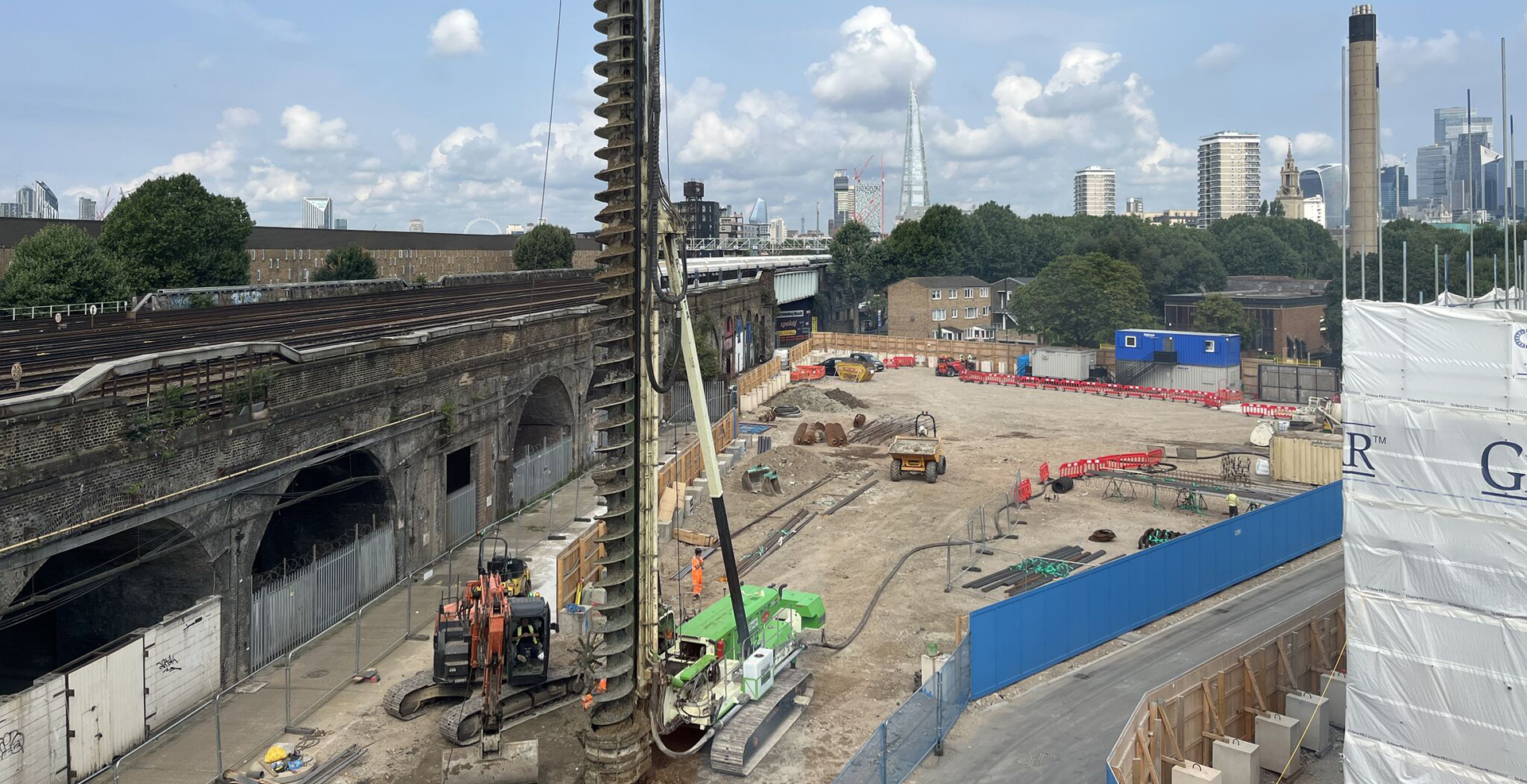 Bicuit factory drummond road bermondsey cfa piling GMP GM Piling network rail