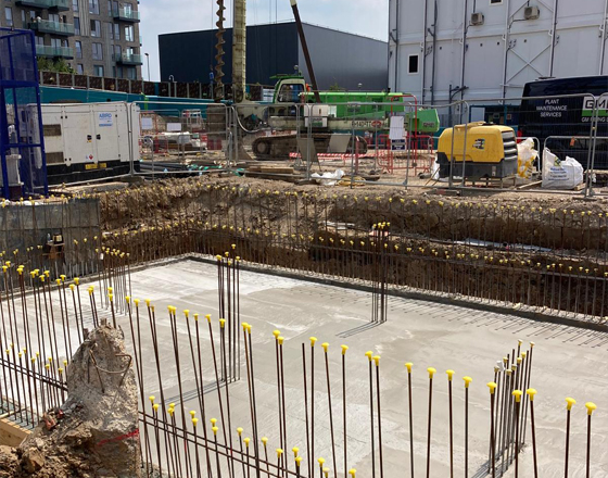 Cecil avenue cfa piled piling block wembley housing zone pile cap core formwork